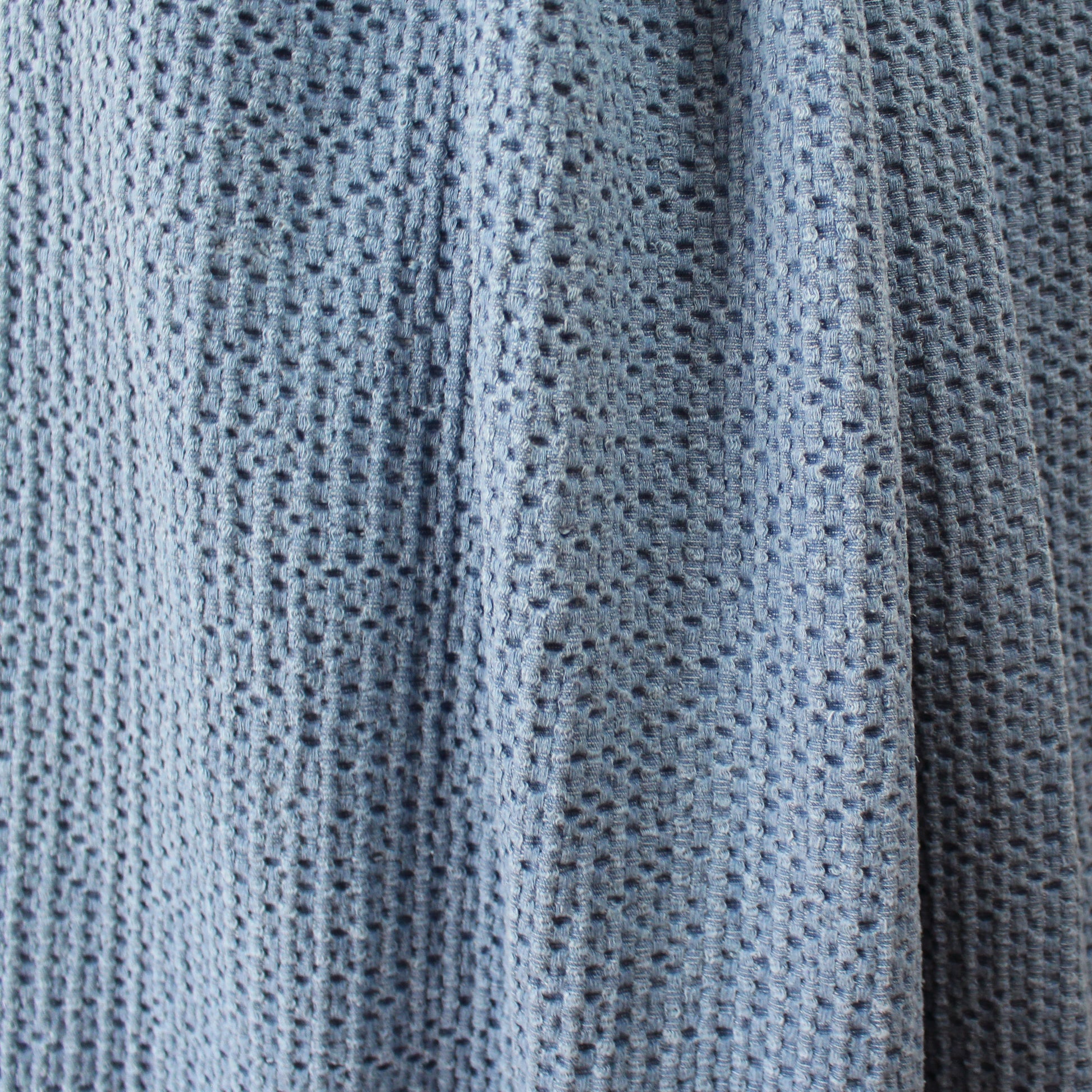 'Belgian waffle' textured cotton blend denim, Oeko-Tex cert.