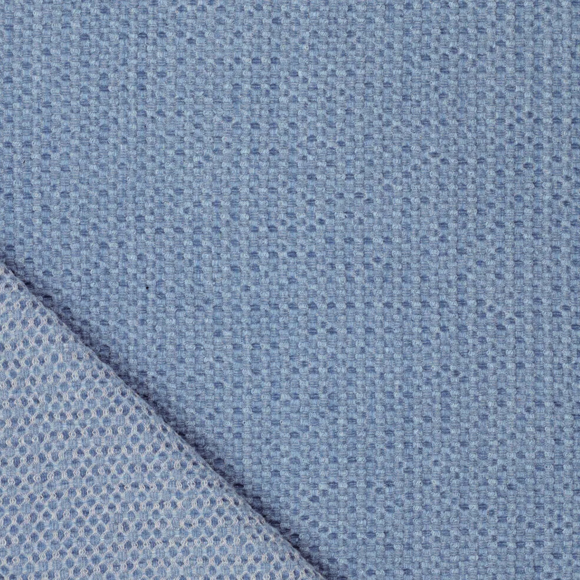 'Belgian waffle' textured cotton blend denim, Oeko-Tex cert.