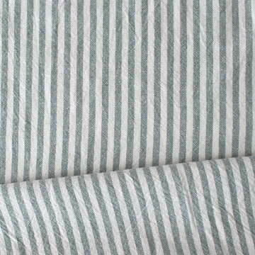 organic 'breton' stripe textured organic cotton woven - sea glass