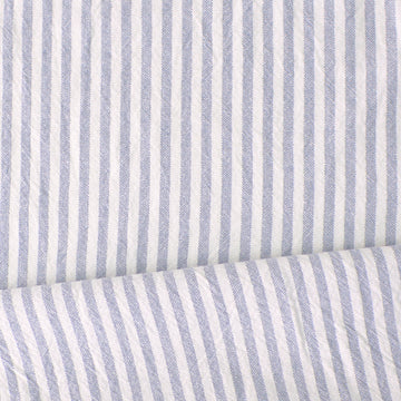 organic 'breton' stripe textured organic cotton woven - beachy blue