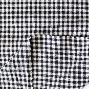 textured organic cotton woven gingham - black/white