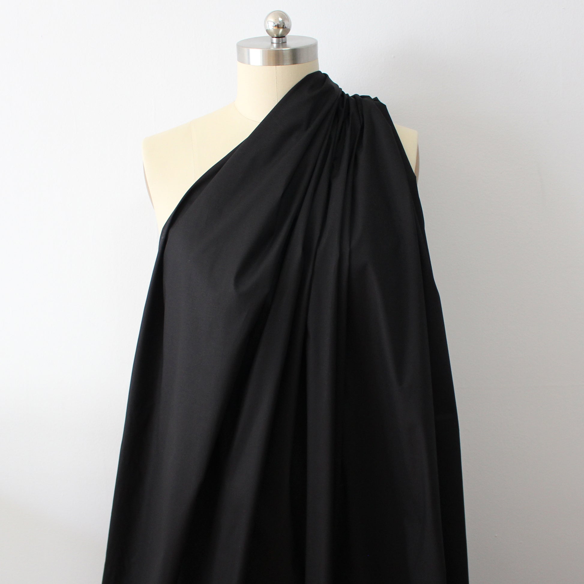 stretch poplin shirting - black Oeko-Tex cert.