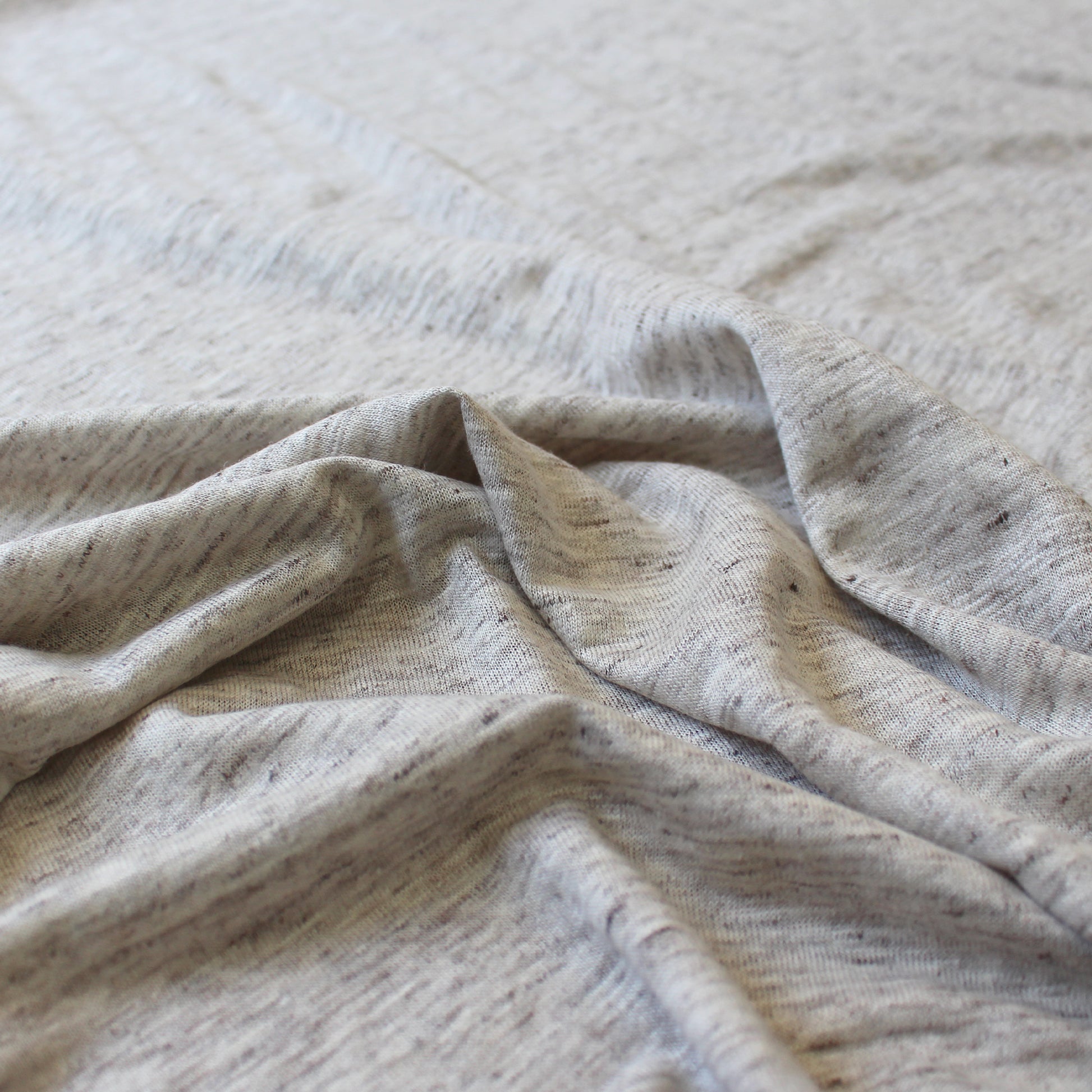 fine Italian mottled linen knit - white birch