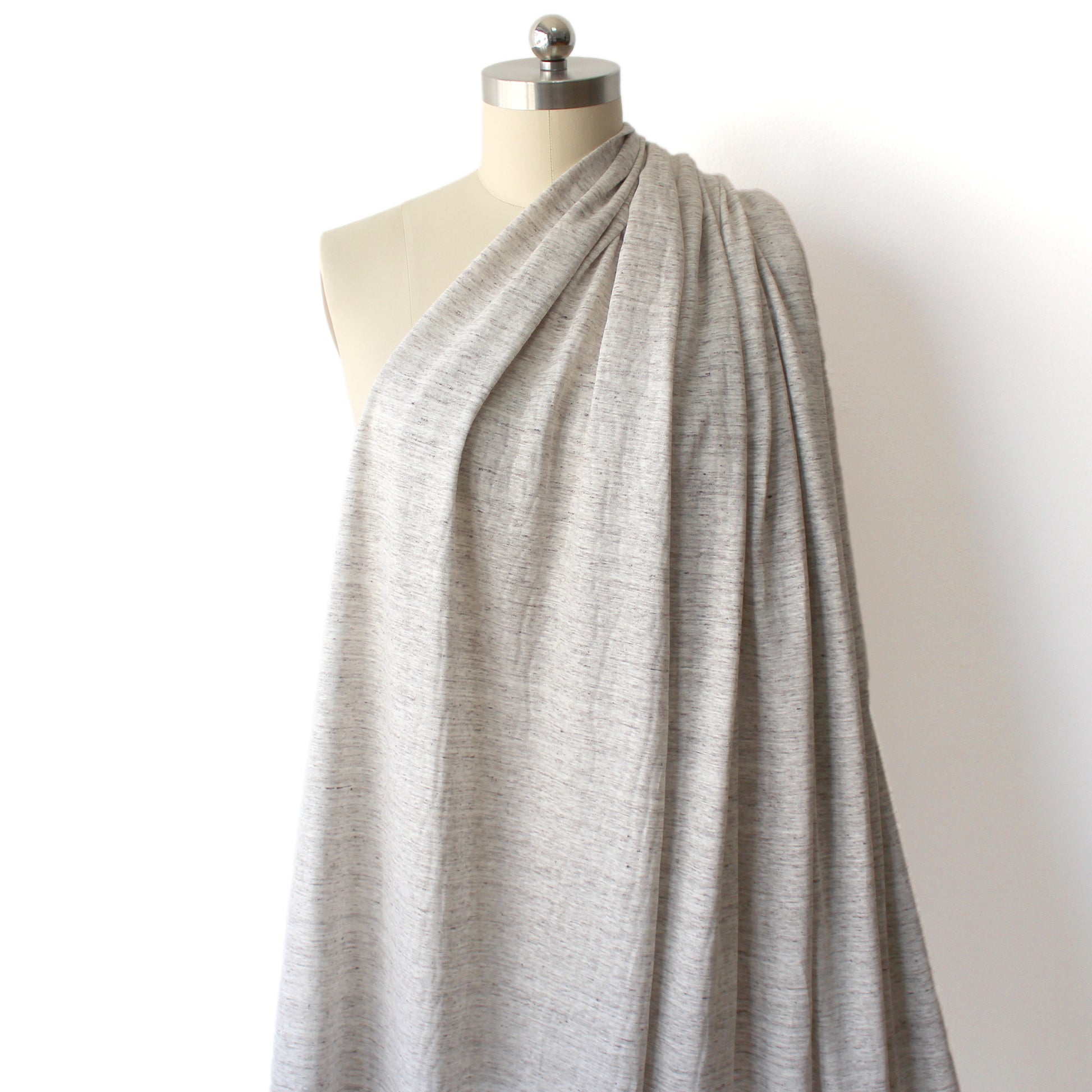 fine Italian mottled linen knit - white birch