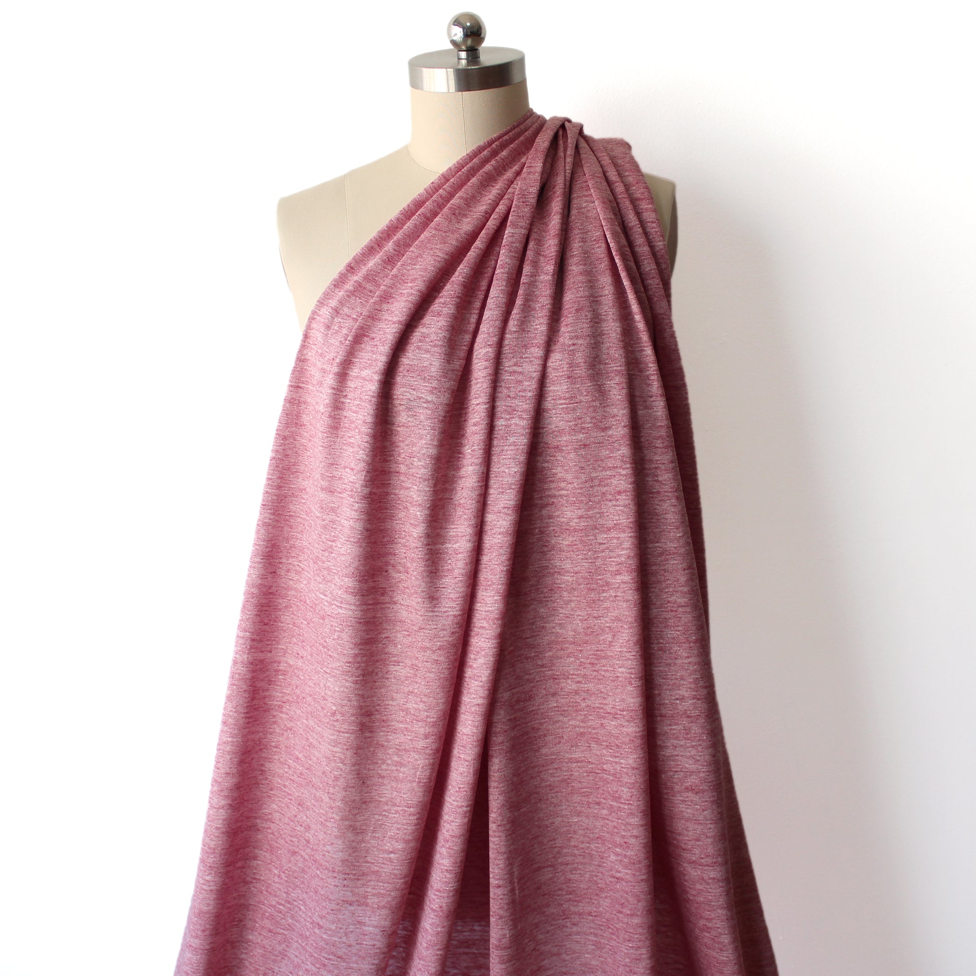 fine Italian mottled linen knit - red