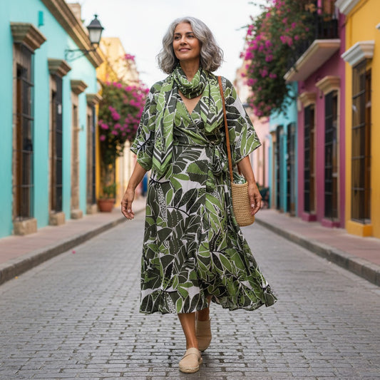 Italian 'tropical green' linen/cotton dressweight woven