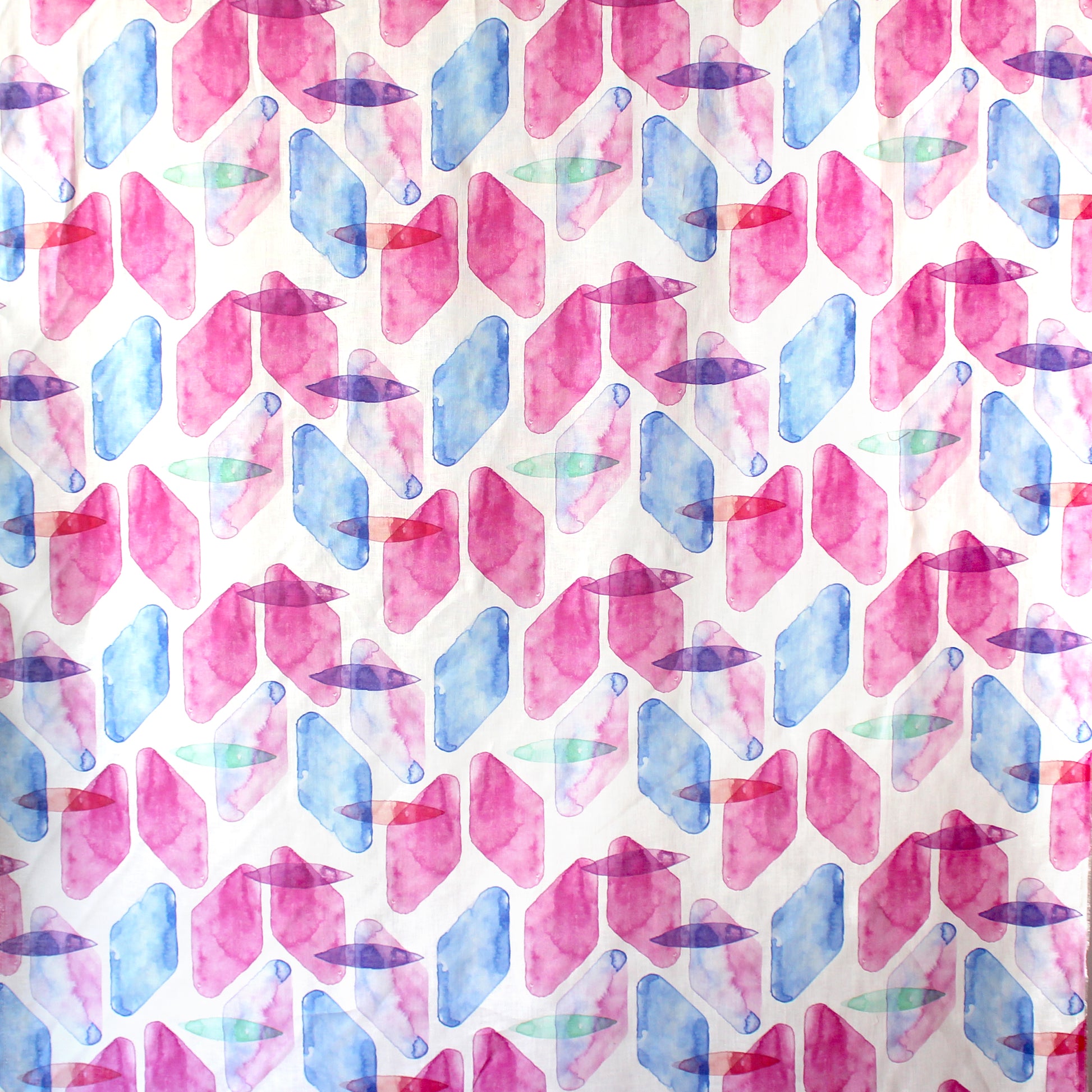 European 'painted shapes' slub linen woven