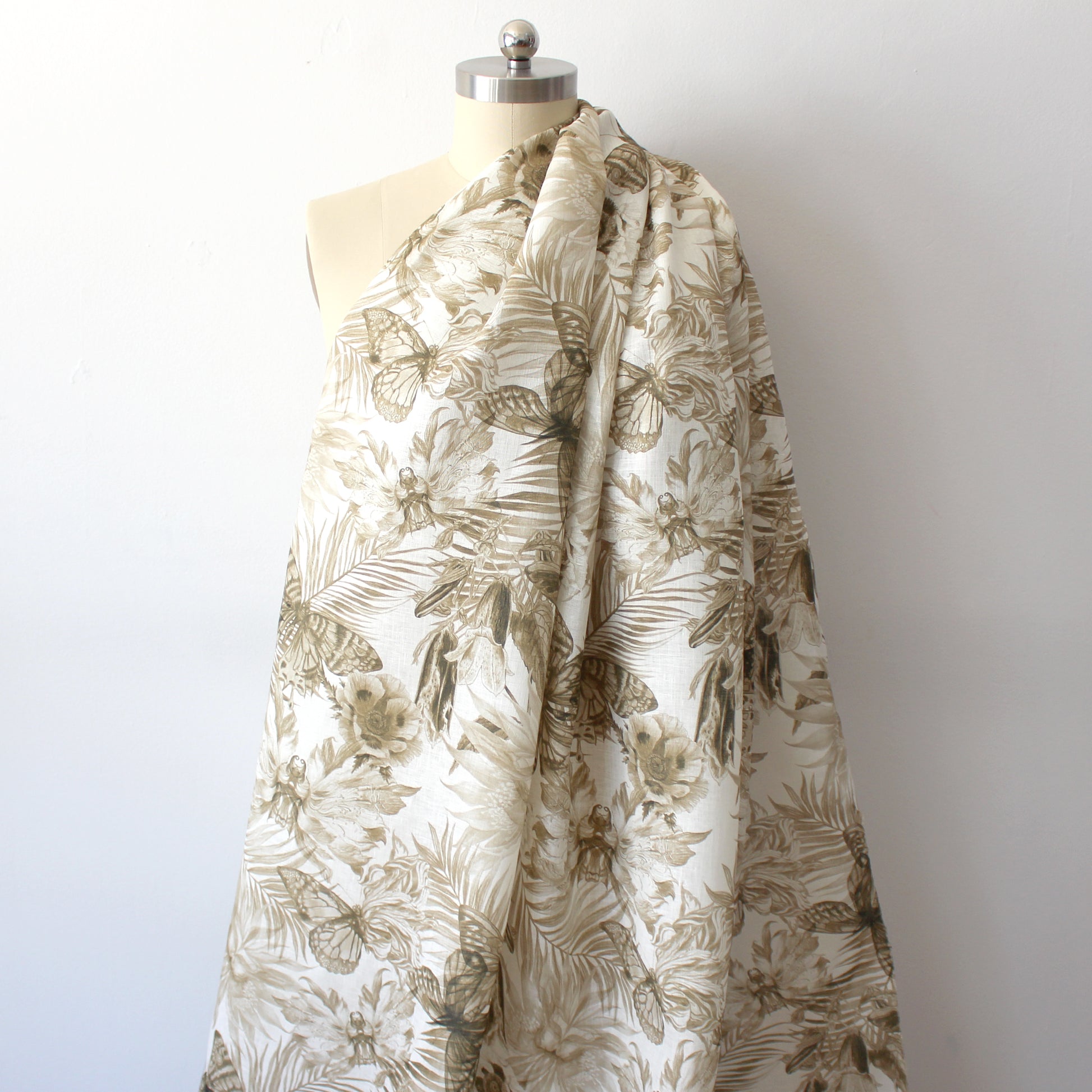 European 'sepia sketches' mid-weight linen woven
