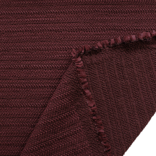 novelty weave stretch cotton blend suiting - burgundy