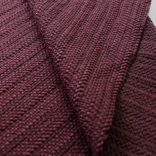 novelty weave stretch cotton blend suiting - burgundy