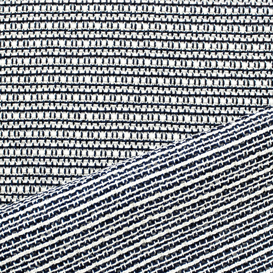 "stringweave" reversible novelty cotton suiting - bone/black