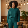 derby rib lightweight sweater knit - bottle green
