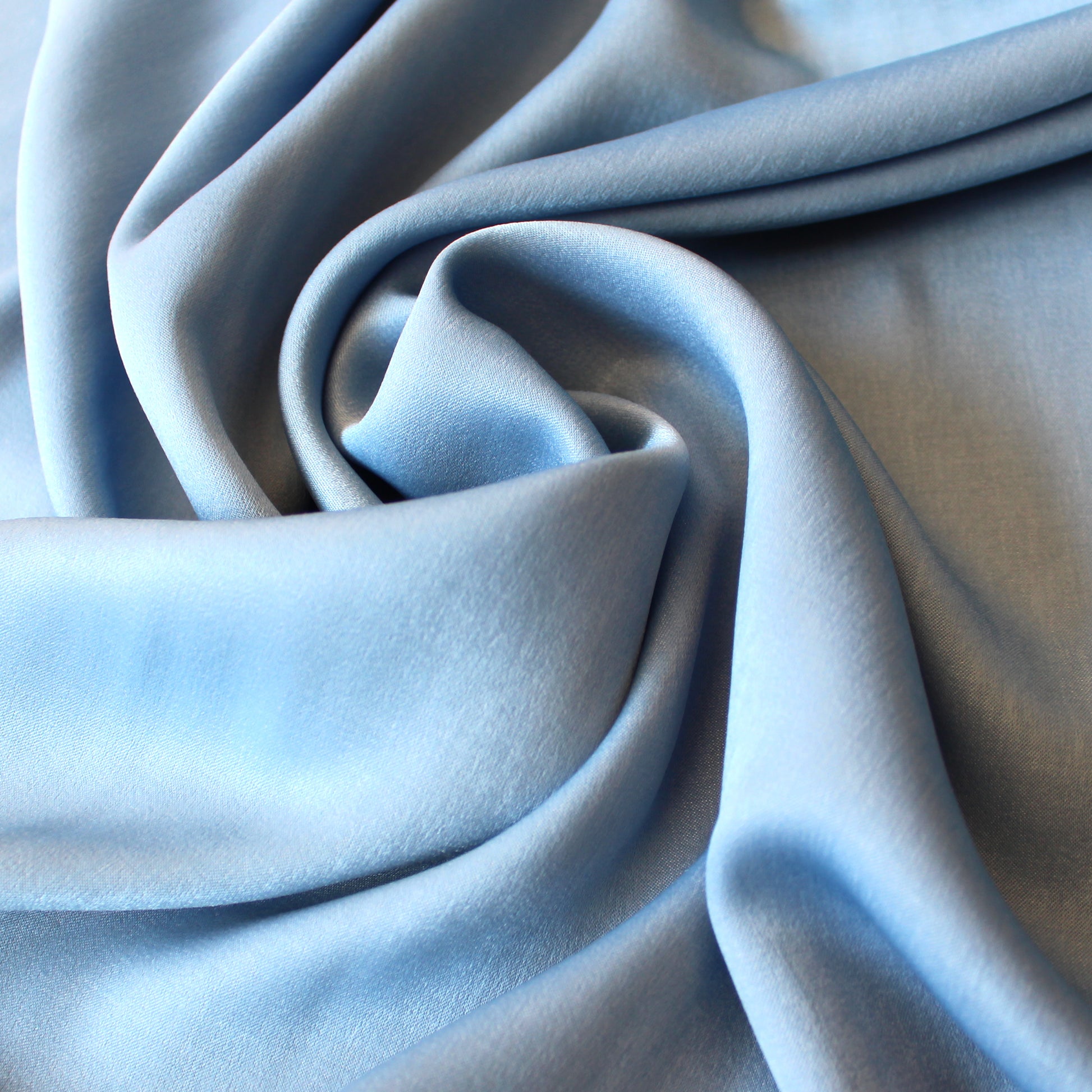 decadent cotton/rayon satin 'denim' - Caribbean sea