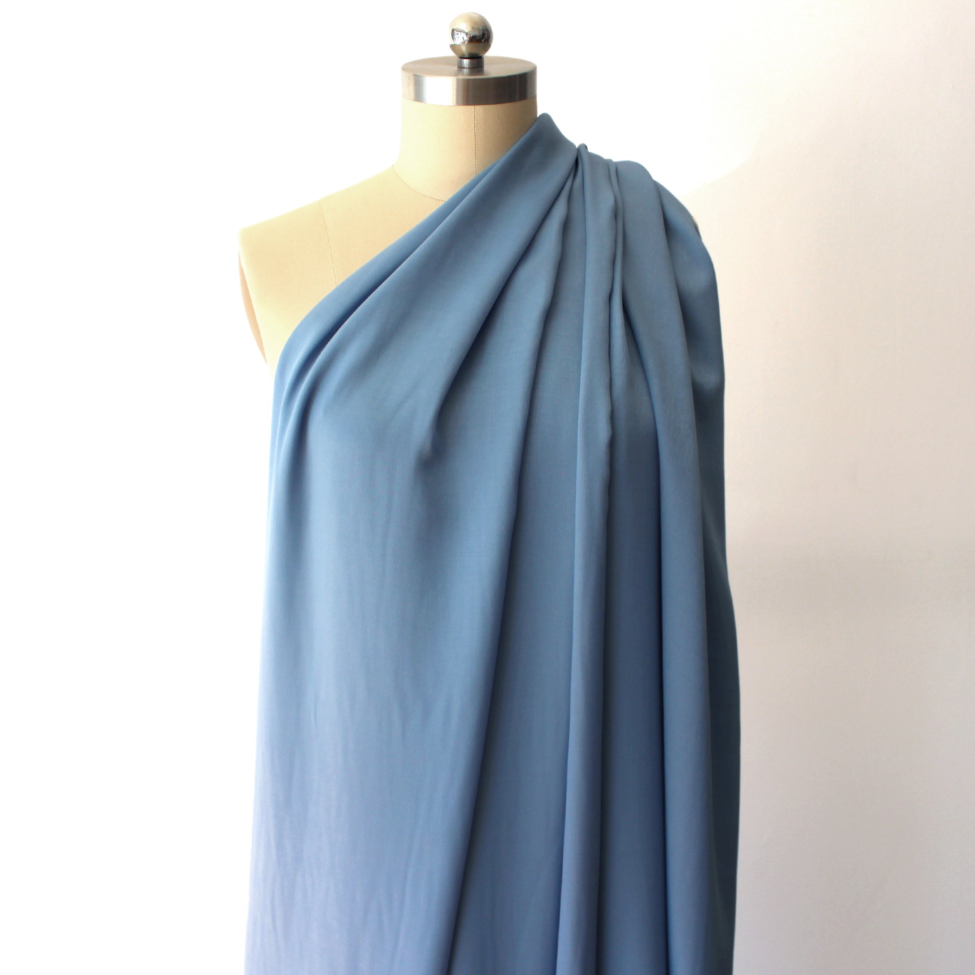 decadent cotton/rayon satin 'denim' - Caribbean sea