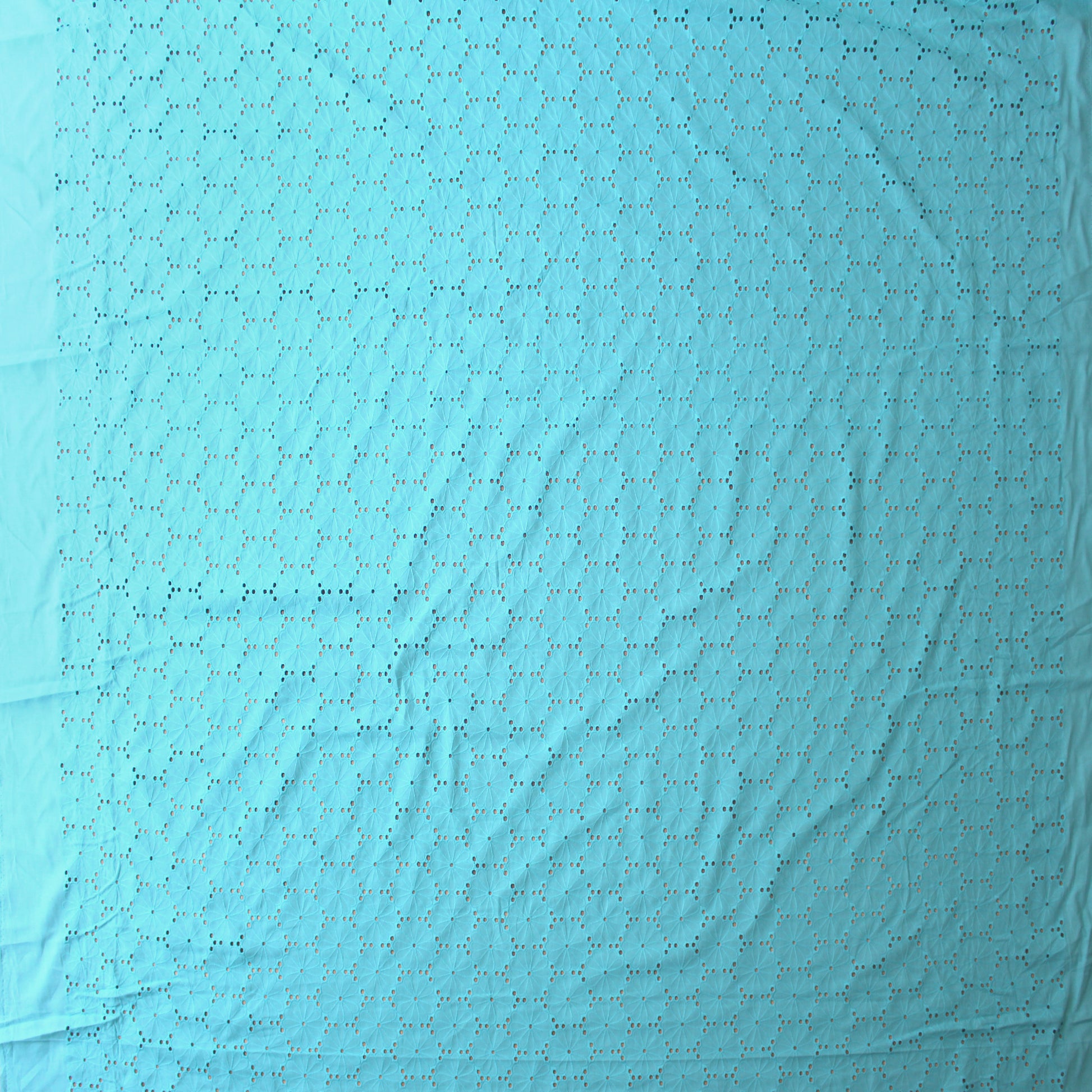 'daisy chain' embroidered cotton eyelet, Oeko-Tex cert.