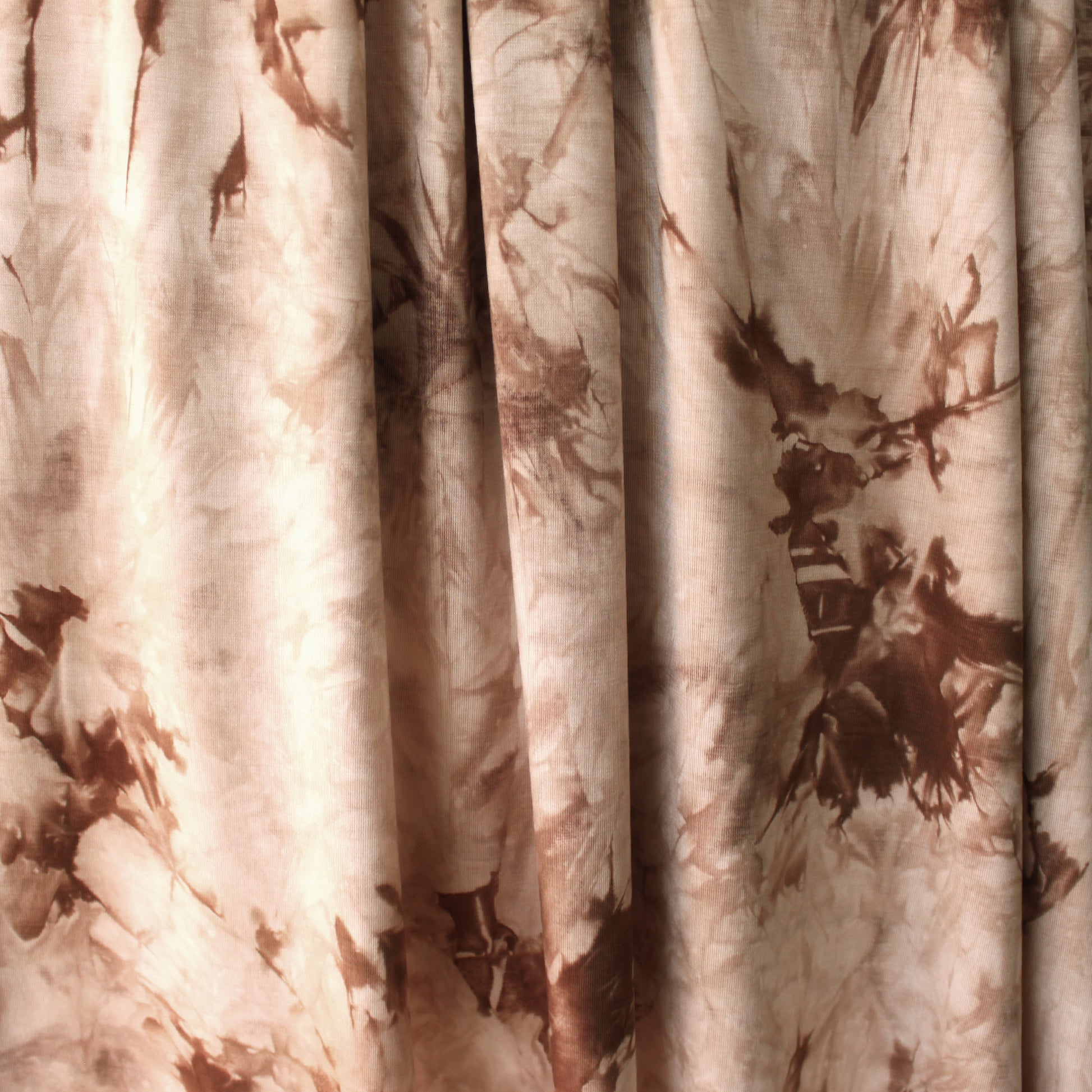 sepia tie dye bamboo/Spandex jersey, Oeko-Tex cert.