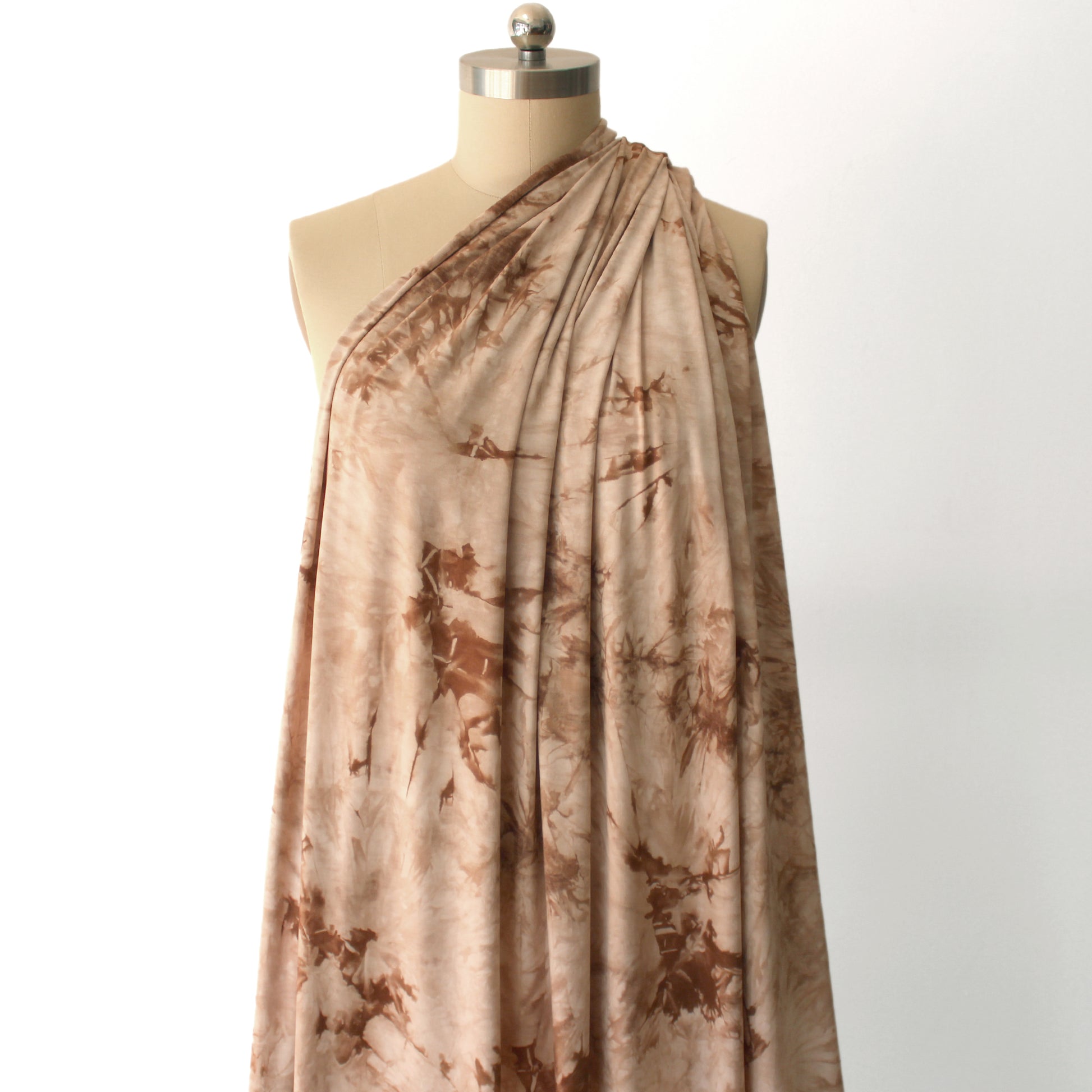 sepia tie dye bamboo/Spandex jersey, Oeko-Tex cert.