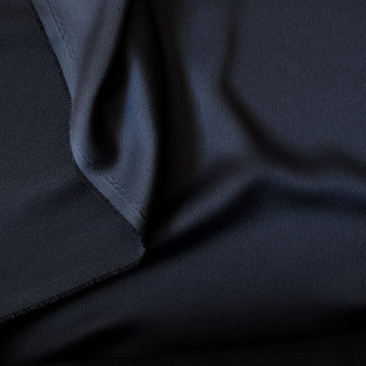 "Milan crepe" poly satin, Oeko-Tex cert. - midnight