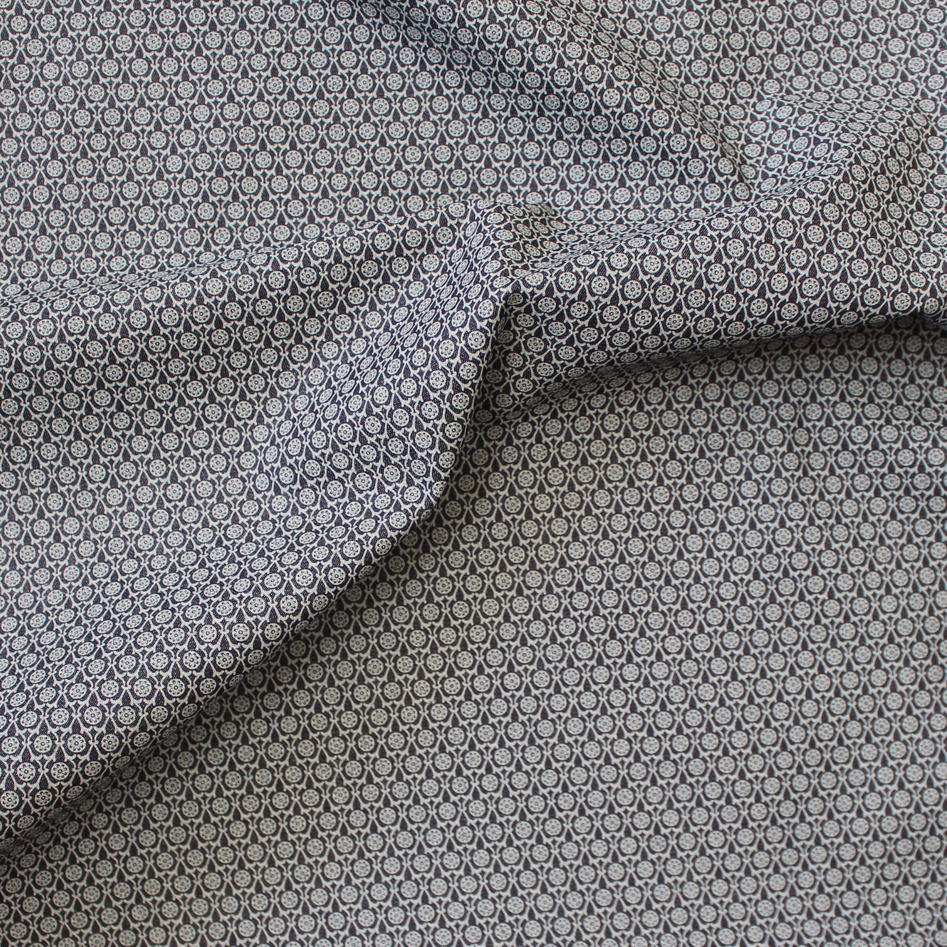 Italian 'micro medallion' cotton stretch lightweight denim