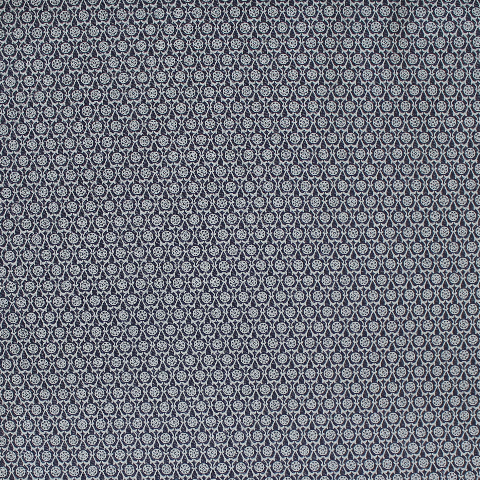 Italian 'micro medallion' cotton stretch lightweight denim