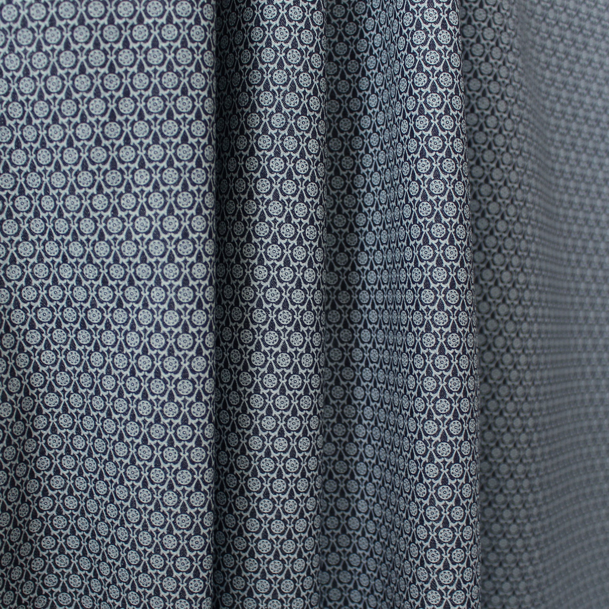 Italian 'micro medallion' cotton stretch lightweight denim