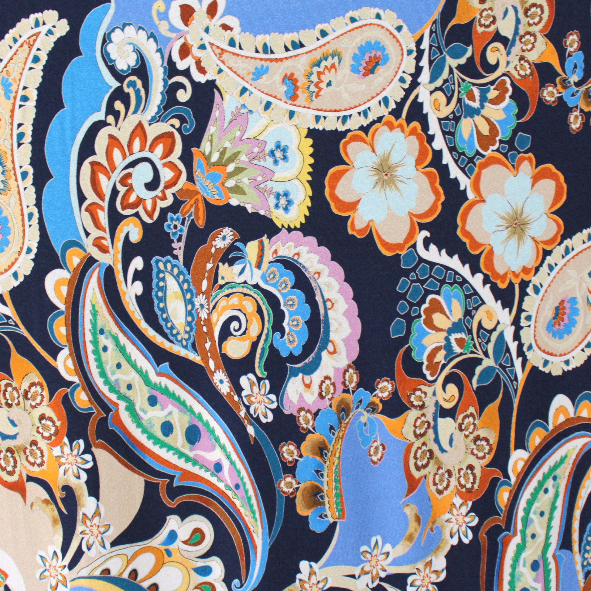 Italian 'playful paisley' viscose jersey knit