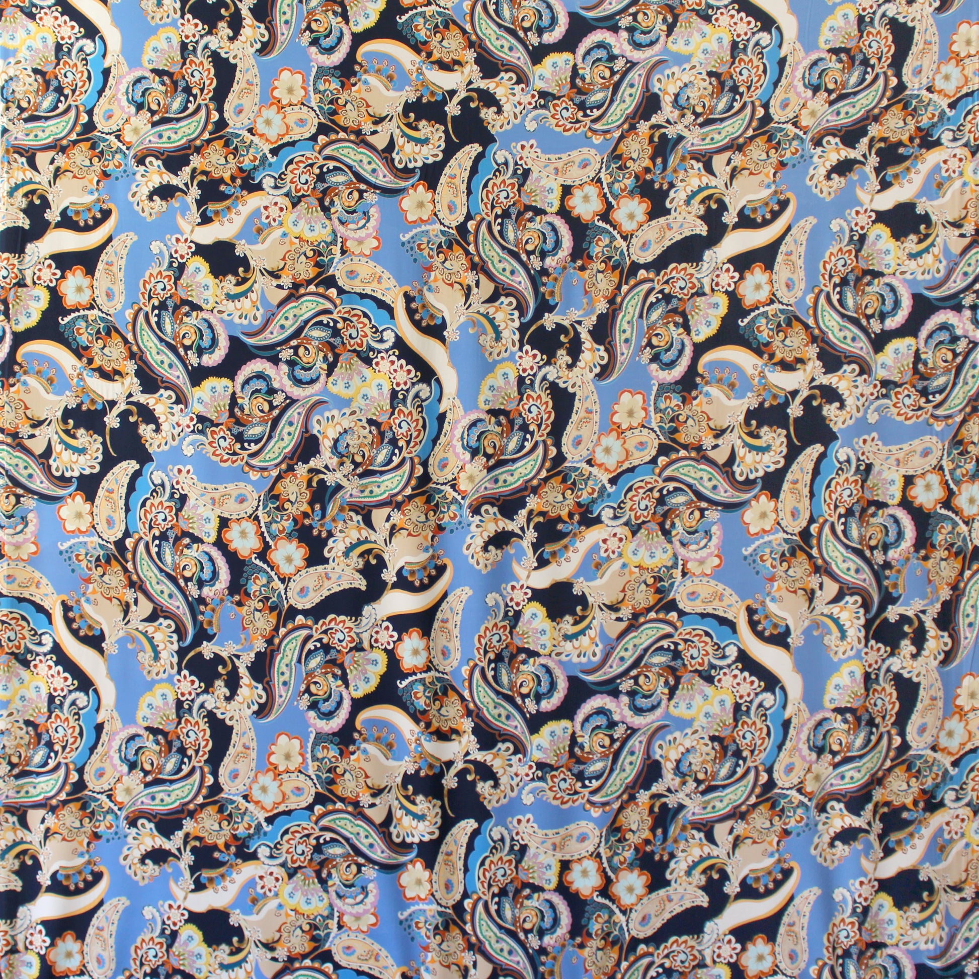 Italian 'playful paisley' viscose jersey knit