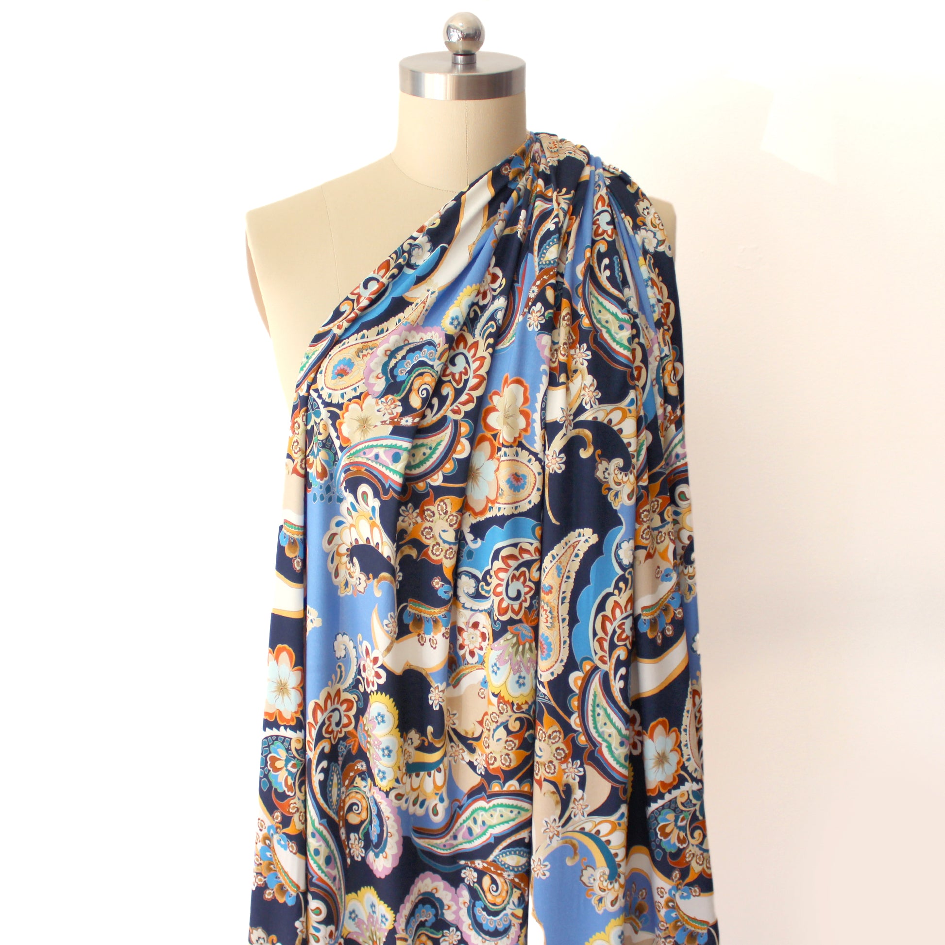 Italian 'playful paisley' viscose jersey knit