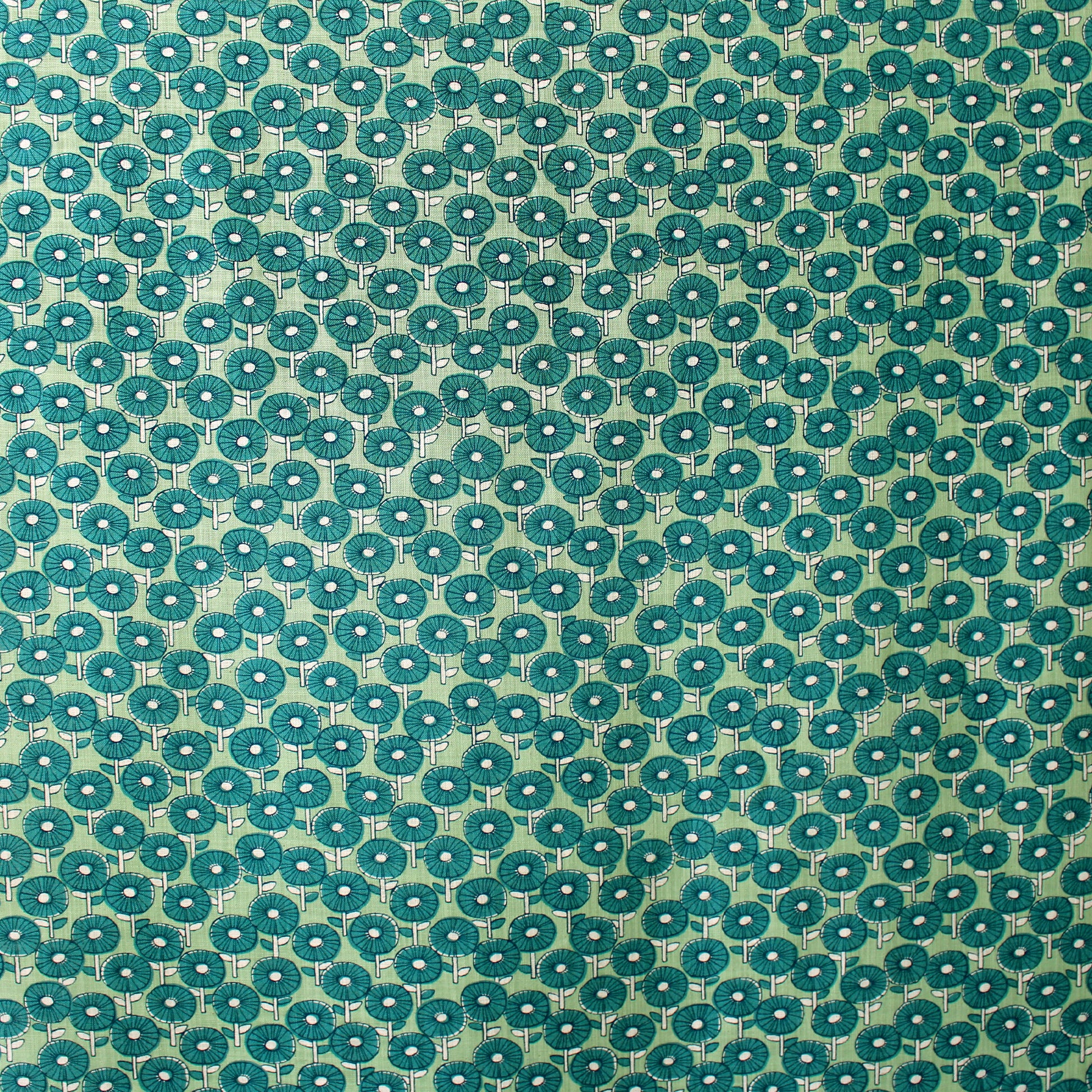 Japanese 'fan fare' homespun cotton - green