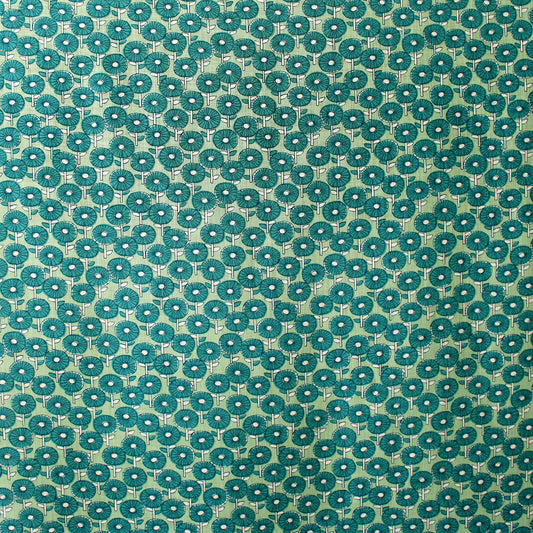 Japanese 'fan fare' homespun cotton - green