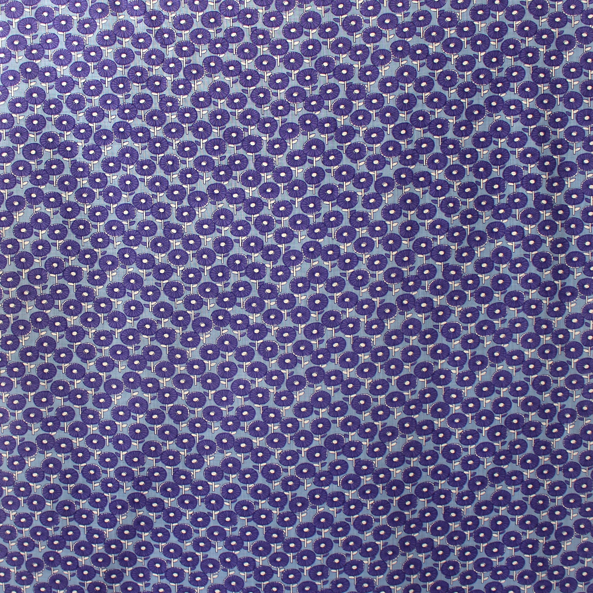 Japanese 'fan fare' homespun cotton - blue