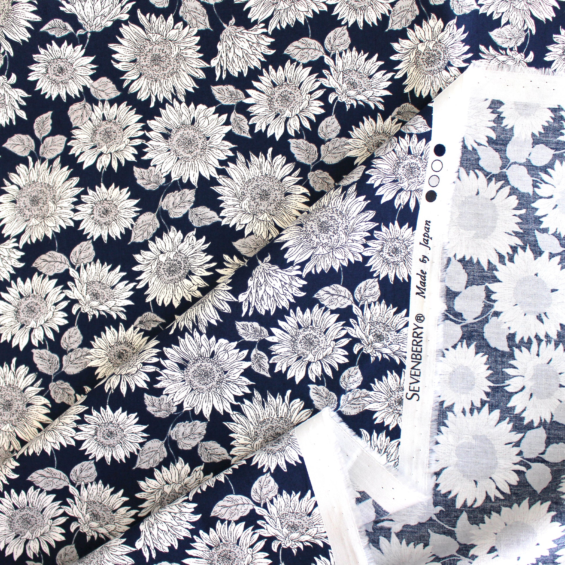 Japanese Sevenberry 'sunflowers' cotton shirting