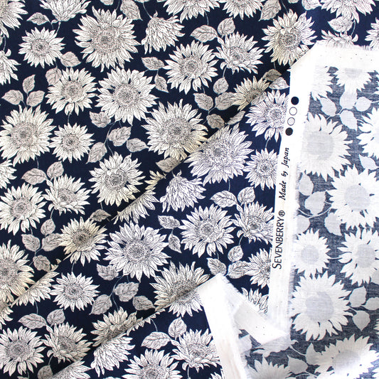 Japanese Sevenberry 'sunflowers' cotton shirting