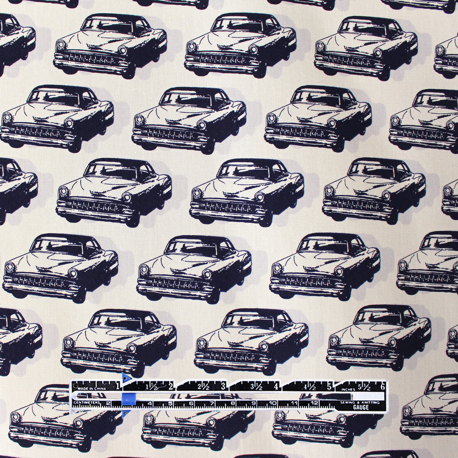 Japanese Sevenberry 'retro car' cotton shirting