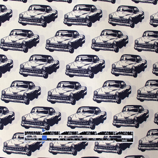 Japanese Sevenberry 'retro car' cotton shirting