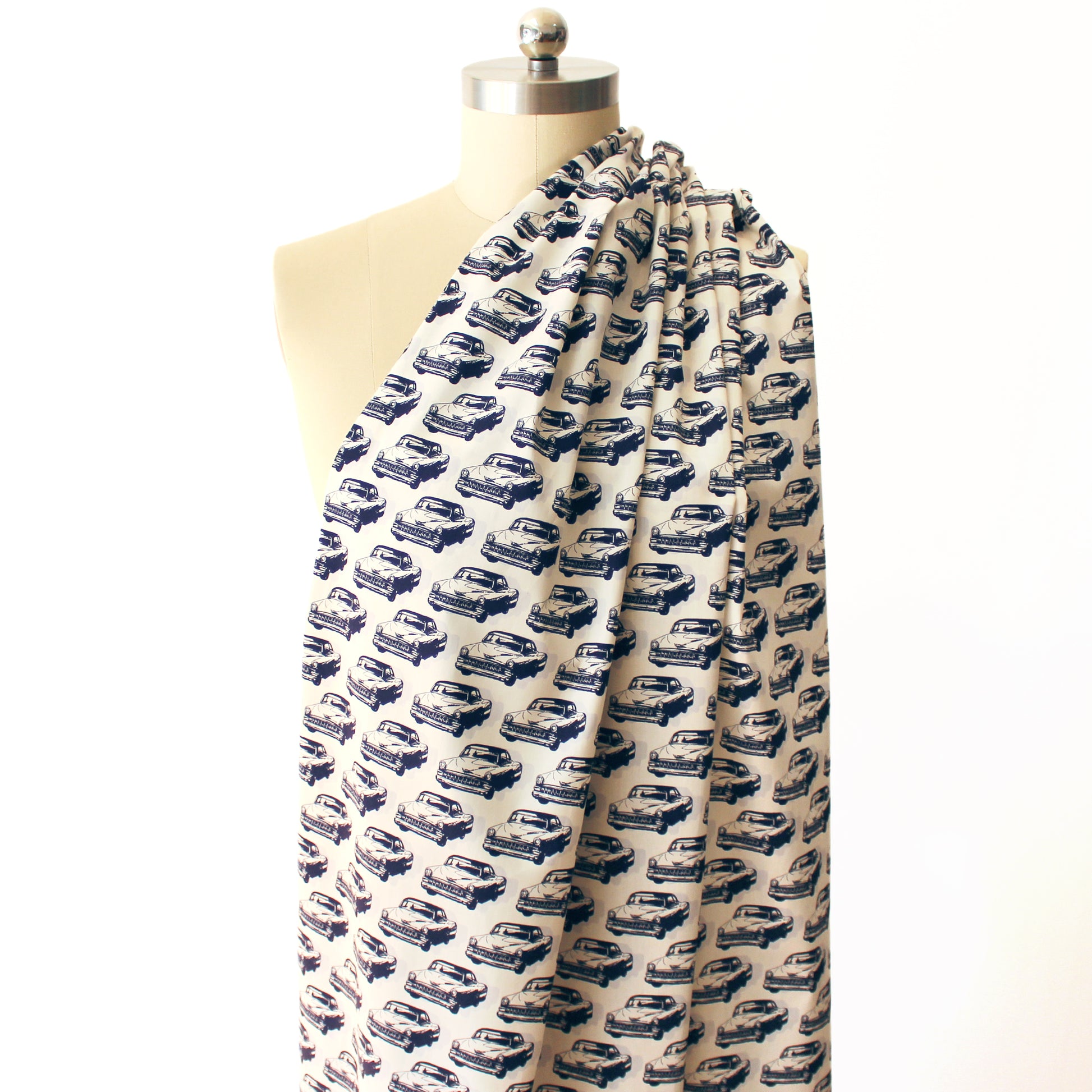 Japanese Sevenberry 'retro car' cotton shirting