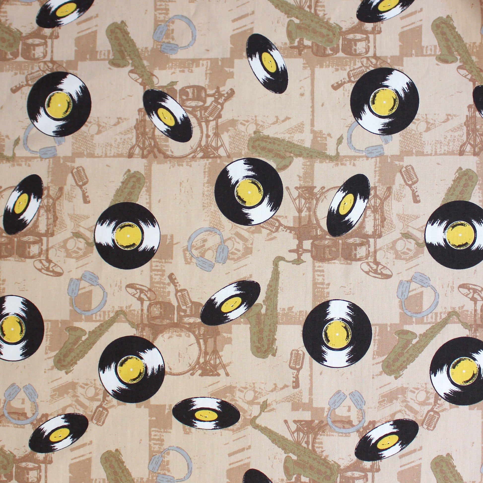 Japanese Sevenberry 'retro record' cotton shirting - tan