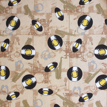 Japanese Sevenberry 'retro record' cotton shirting - tan