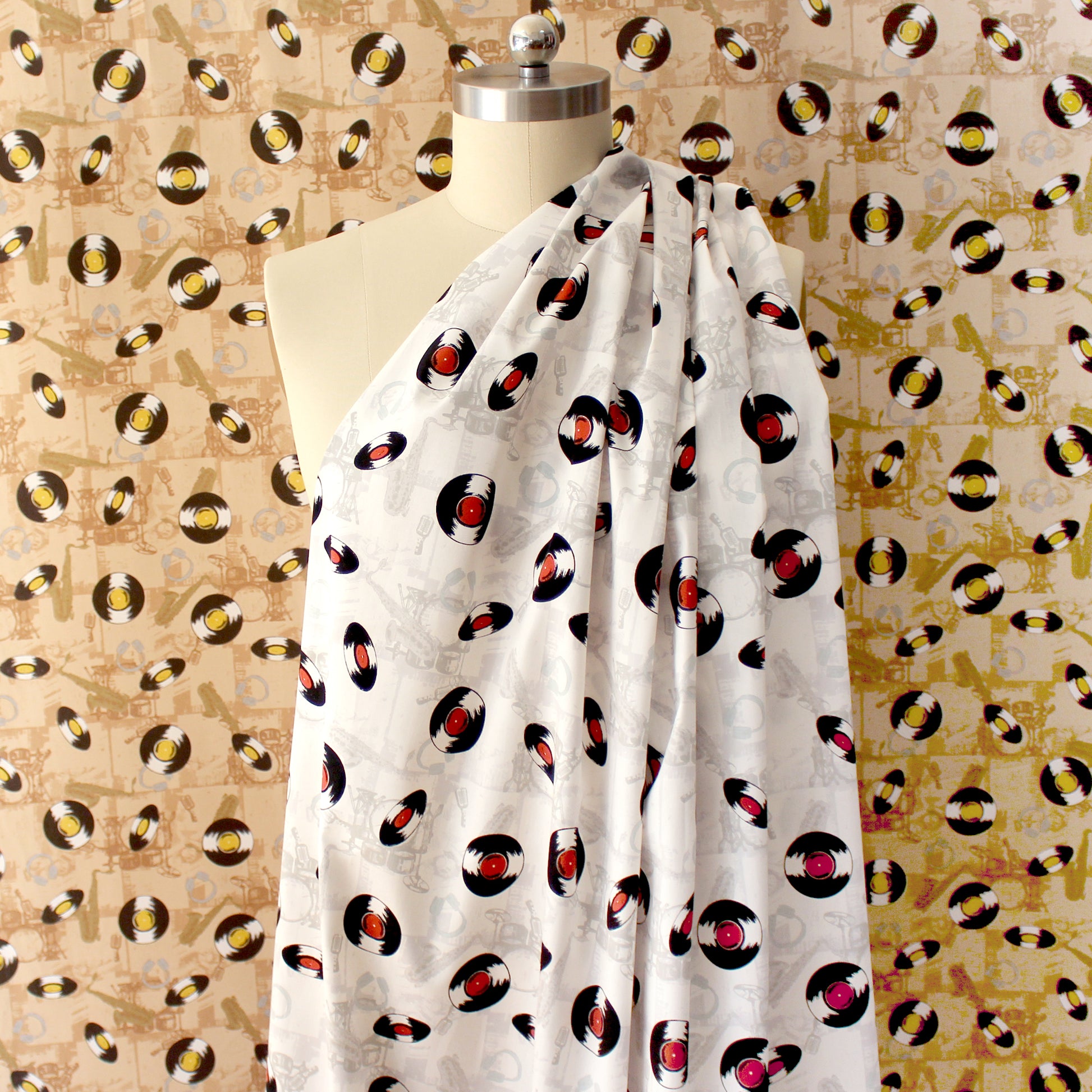 Japanese Sevenberry 'retro record' cotton shirting - tan