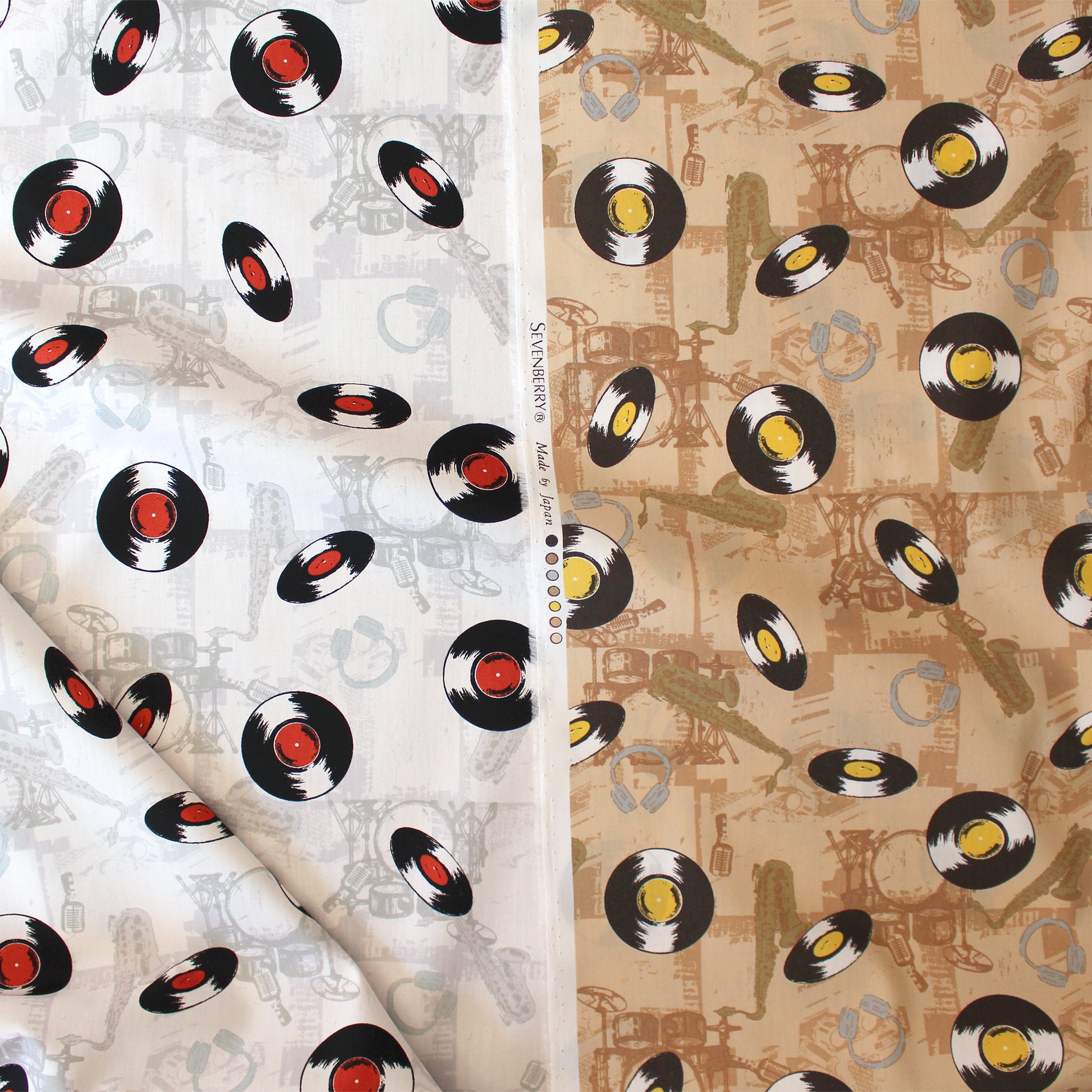Japanese Sevenberry 'retro record' cotton shirting - white