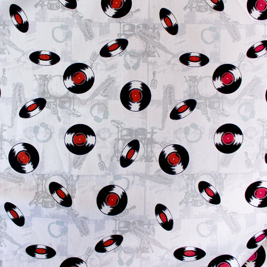 Japanese Sevenberry 'retro record' cotton shirting - white