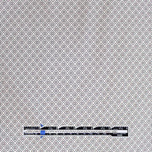 Japanese Sevenberry 'geo diamond' cotton shirting - charcoal/lilac
