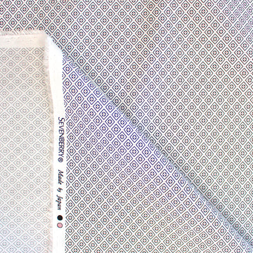 Japanese Sevenberry 'geo diamond' cotton shirting - charcoal/lilac