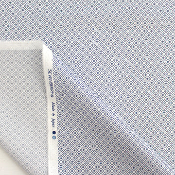 Japanese Sevenberry 'geo diamond' cotton shirting - blue