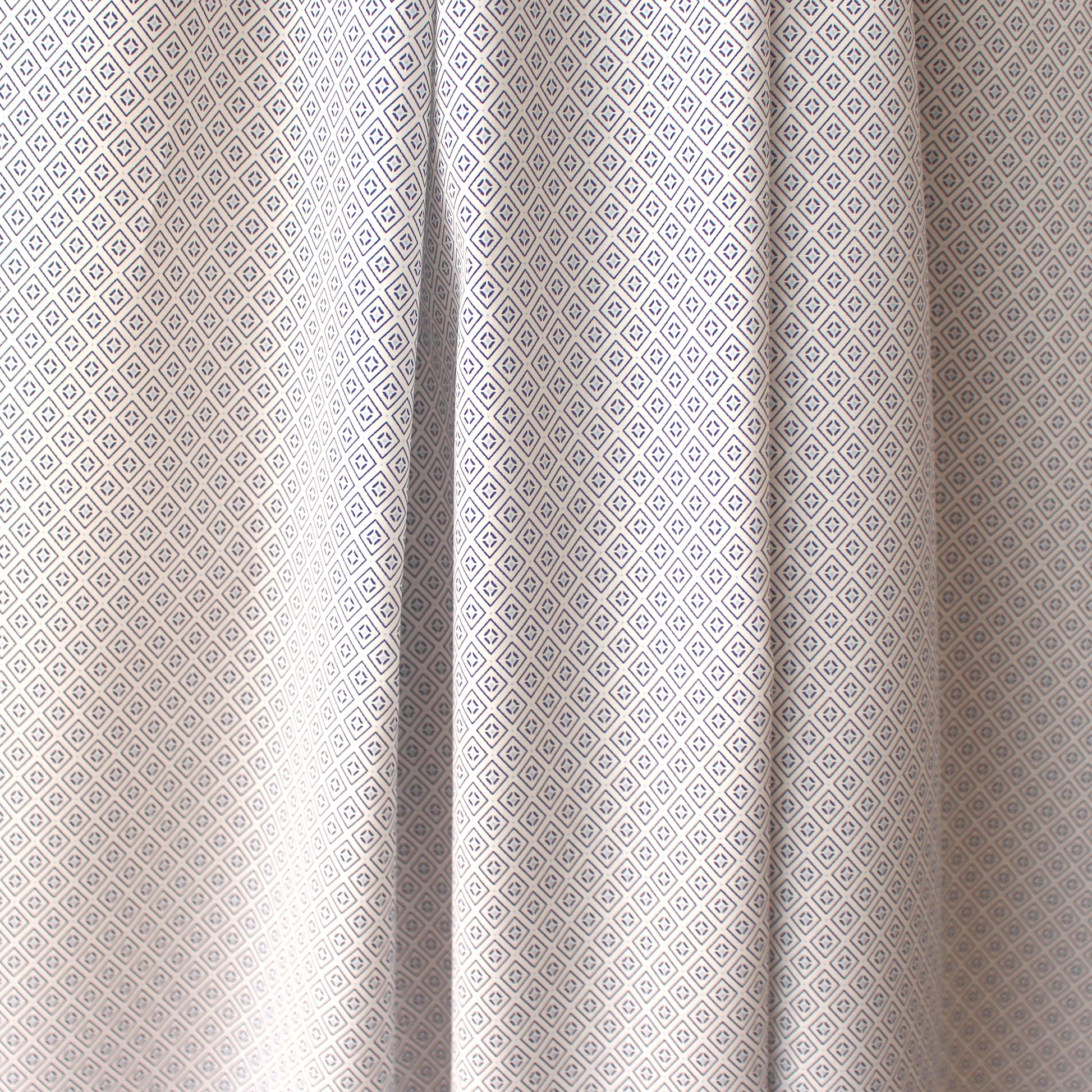 Japanese Sevenberry 'geo diamond' cotton shirting - blue