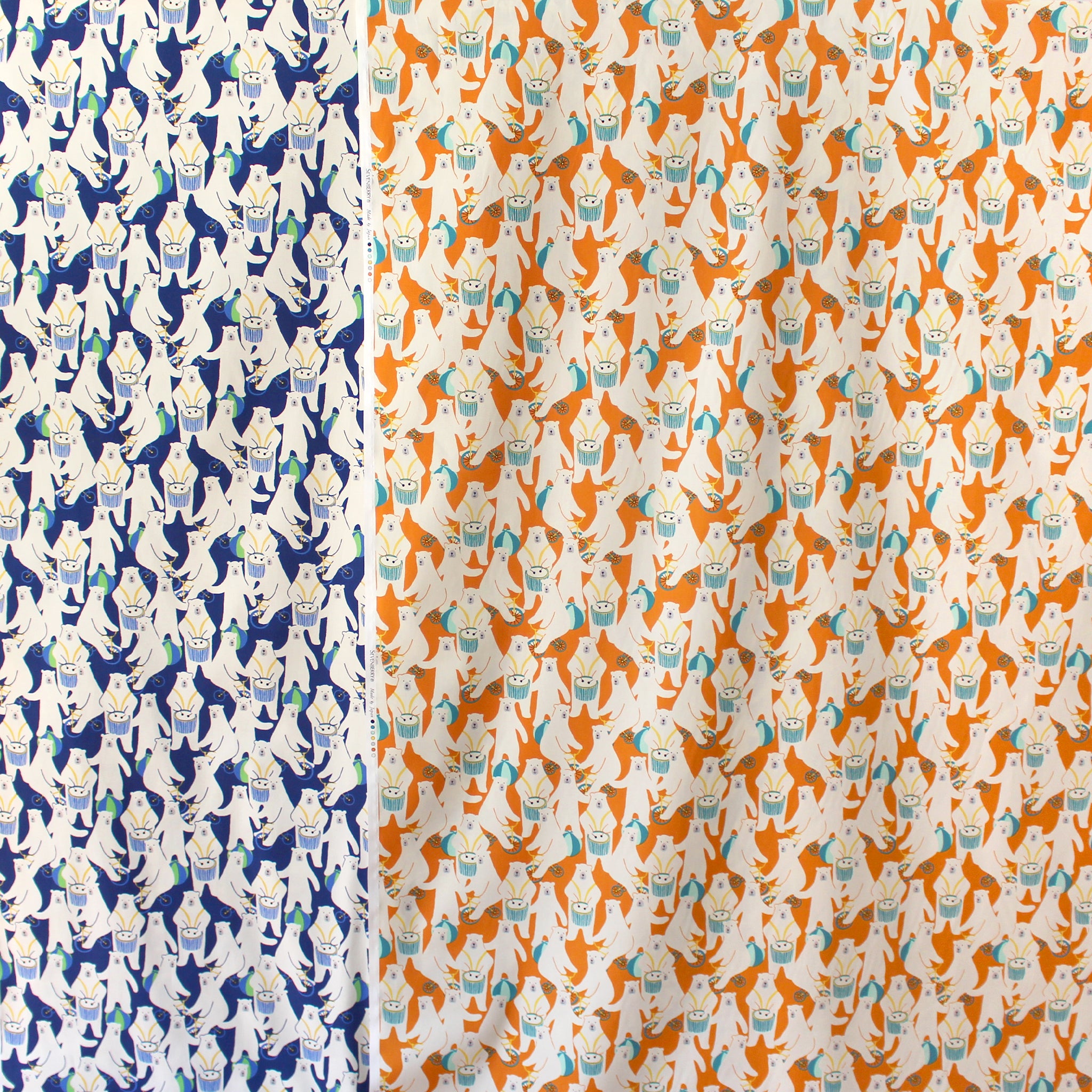 Japanese Sevenberry 'polar musings' mid-weight woven - orange/teal Japanese Sevenberry 'polar musings' mid-weight woven - orange/teal