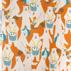 Japanese Sevenberry 'polar musings' mid-weight woven - orange/teal
