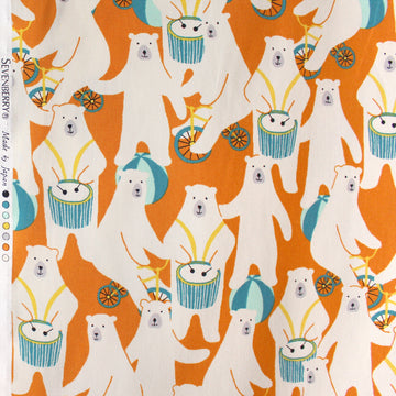 Japanese Sevenberry 'polar musings' mid-weight woven - orange/teal
