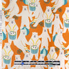 Japanese Sevenberry 'polar musings' mid-weight woven - orange/teal