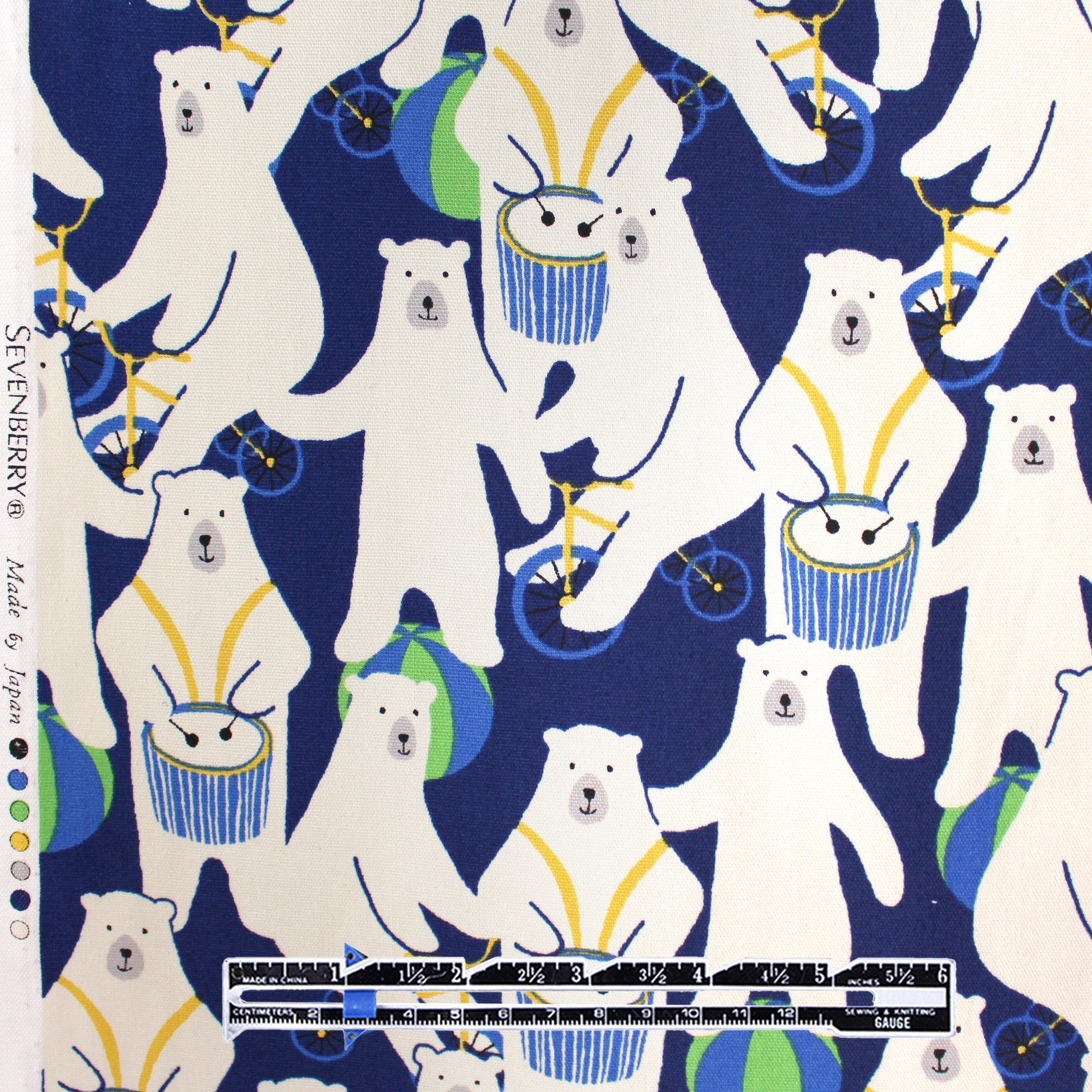 Japanese Sevenberry 'polar musings' mid-weight woven - blue